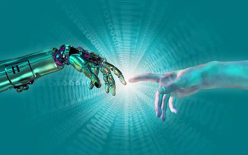 Conceptual graphic - human and AI